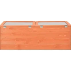 Minidrivhus i træ med hængslet låg - Beskyt dine planter | Størrelse: 100x50x34 cm