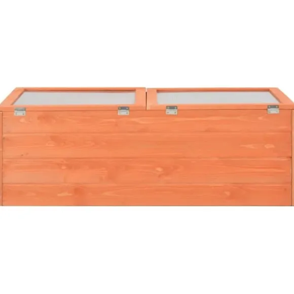 Minidrivhus i træ med hængslet låg - Beskyt dine planter | Størrelse: 100x50x34 cm