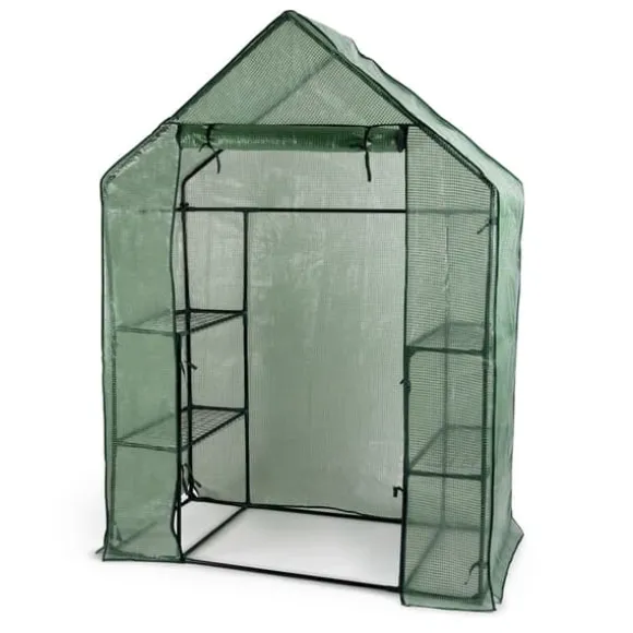 Minidrivhus med hylder og lynlås - 143 x 73 x 195 cm