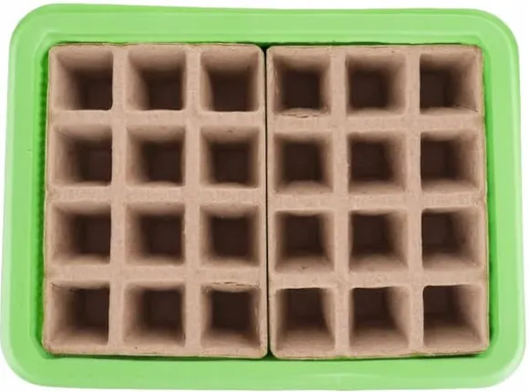 Minidrivhus med to bakker på 27x20x11 cm til frøplanter