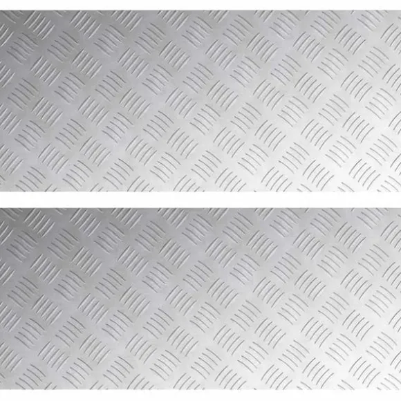 Moderne Aluminium Checker Plader - Skridsikre Trin | Størrelse: 90x40 cm | Farve: Sølv
