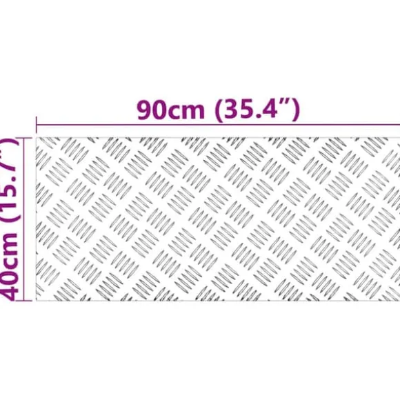 Moderne Aluminium Checker Plader - Skridsikre Trin | Størrelse: 90x40 cm | Farve: Sølv