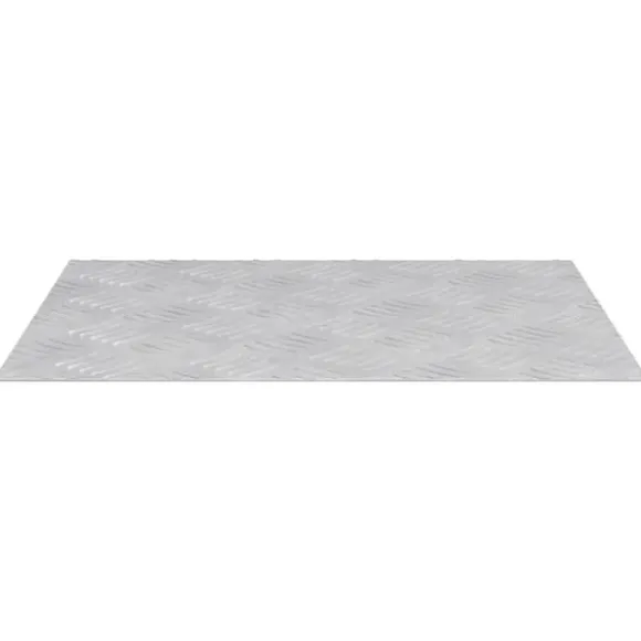 Moderne Aluminium Checker Plader 2 stk - Skridsikre Trappetrin | Størrelse: 50x40 cm | Farve: Sølv