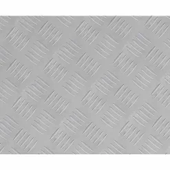 Moderne Aluminium Checker Plader 2 stk - Skridsikre Trappetrin | Størrelse: 50x40 cm | Farve: Sølv