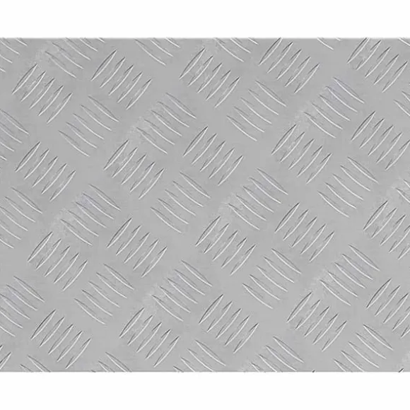 Moderne Aluminium Checker Plader 2 stk - Skridsikre Trappetrin | Størrelse: 50x40 cm | Farve: Sølv