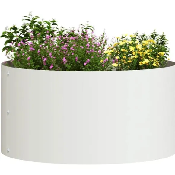 Moderne blomsterkrukke i stål - Plante stativ til indendørs og udendørs brug | Størrelse: 40 x 40 x 20 cm | Farve: Hvid