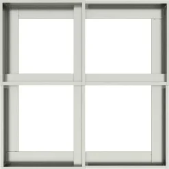 Moderne Blomsterkrukke i Galvaniseret Stål - Rektangulær | Størrelse: 100x100x48 cm | Farve: Sølv