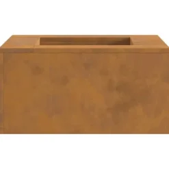 Moderne bålsted i forvitret stål - Rektangulært ildsted | Størrelse: 60x60x30 cm