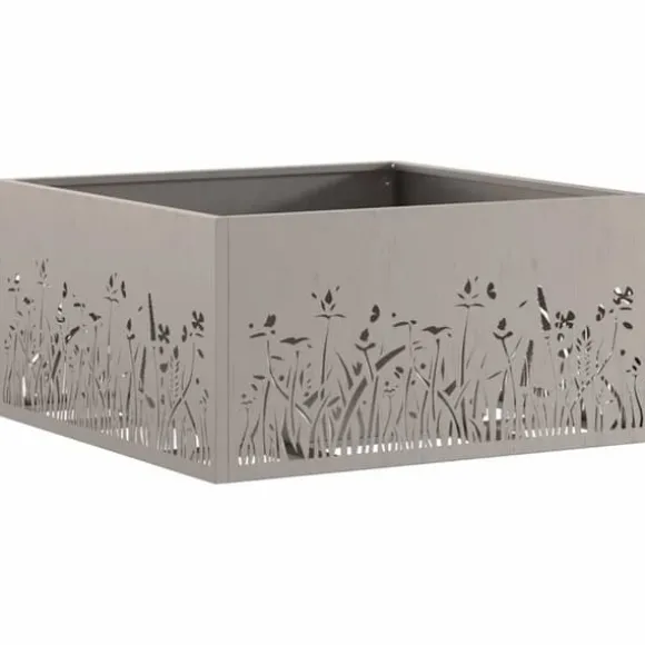 Moderne bålsted i forvitret stål - Firkantet ildsted | Størrelse: 60x60x30 cm