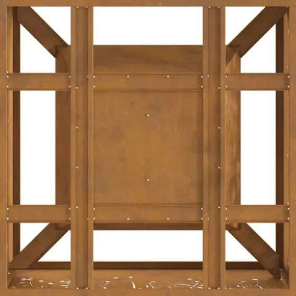 Moderne bålsted i forvitret stål - Firkantet ildsted | Størrelse: 60x60x30 cm