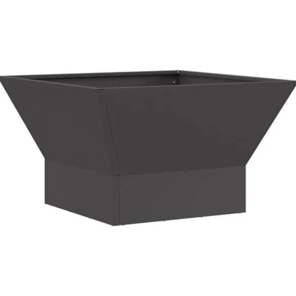 Moderne bålsted i stål 60x60x35 cm - Udendørs ildsted | Farve: Sort