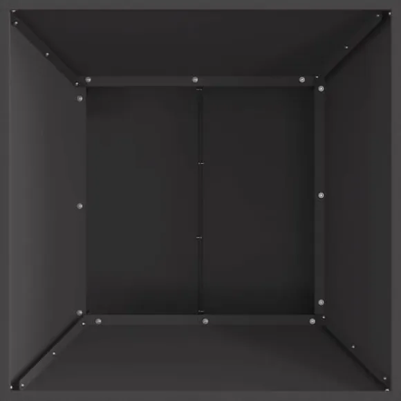 Moderne bålsted i stål 60x60x35 cm - Udendørs ildsted | Farve: Sort