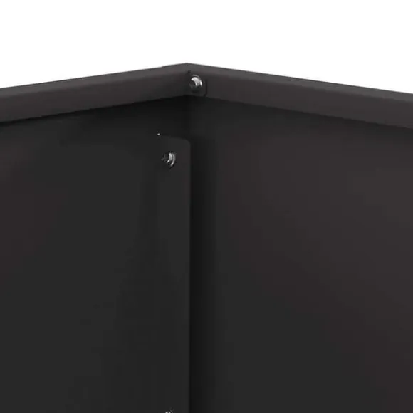 Moderne bålsted i stål 60x60x35 cm - Udendørs ildsted | Farve: Sort