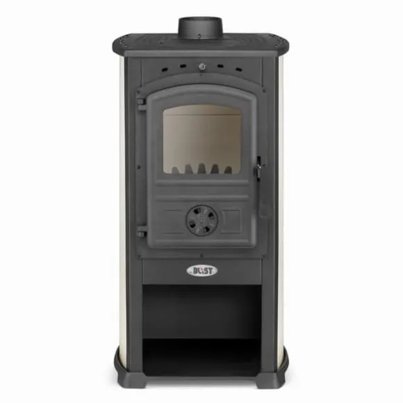 Moderne brændeovn - støbejerns kogeplade - 10 kW effekt - op til 100 m²
