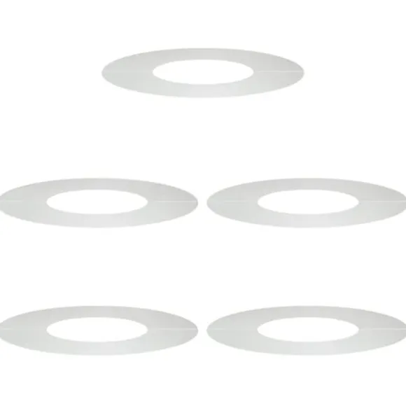 Moderne dekorativ trækrukke 5 pcs - Flade træ ringe | Størrelse: Ø30/60 cm | Farve: Sølv