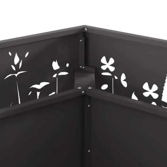 Moderne firkantet bålsted i koldvalset stål | Størrelse: 80x80x30 cm | Farve: Sort