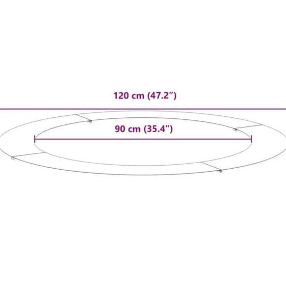 Moderne flad træring i stål - Dekorativ rund krukke | Diameter: Ø90/120 cm | Farve: Antracit