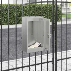Moderne galvaniseret stål postkasse - Rektangulær design | Farve: Sort | Størrelse: 30x23x55 cm