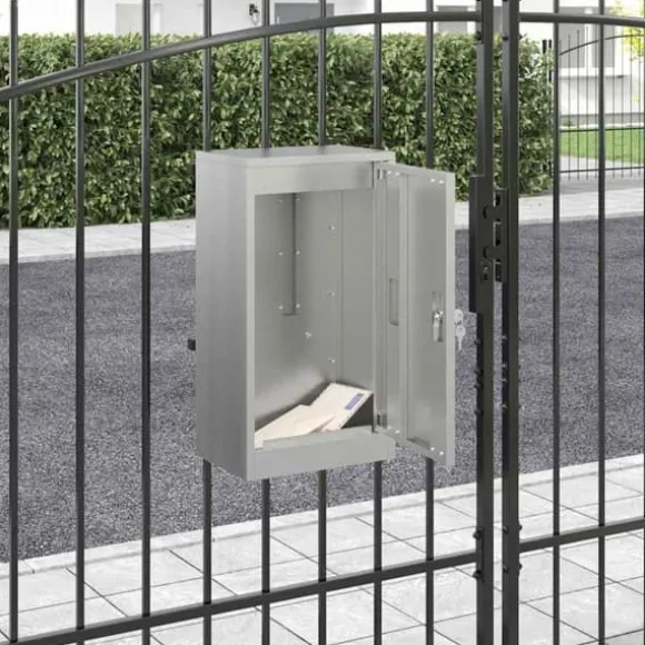 Moderne galvaniseret stål postkasse - Rektangulær design | Farve: Sort | Størrelse: 30x23x55 cm