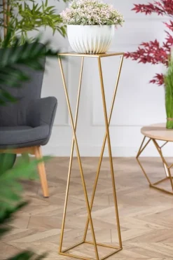 Moderne guld stående blomsterstand 100cm