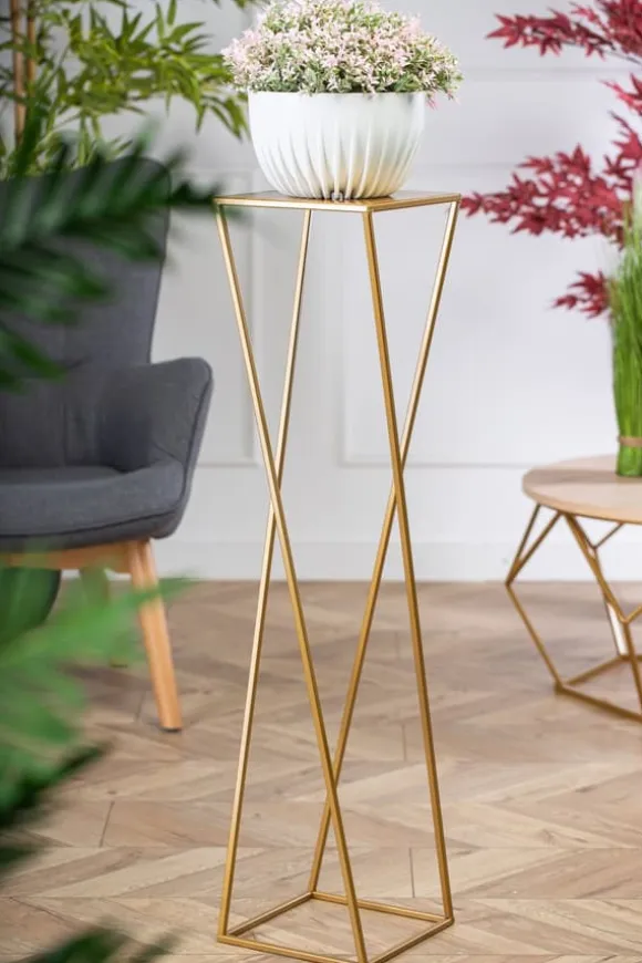 Moderne guld stående blomsterstand 100cm