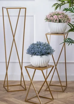 Moderne guld stående blomsterstand 100cm