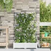Moderne havekrukke med espalier 2 stk | Farve: Hvid | Størrelse: 80x40x125,5 cm