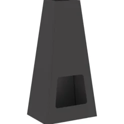 Moderne kegleformet bålsted i koldvalset stål | Farve: Sort | Størrelse: 50x35x100 cm