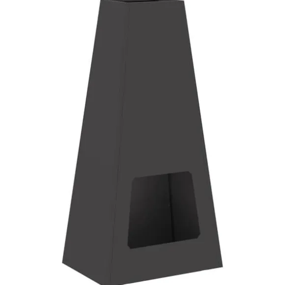 Moderne kegleformet bålsted i koldvalset stål | Farve: Sort | Størrelse: 50x35x100 cm