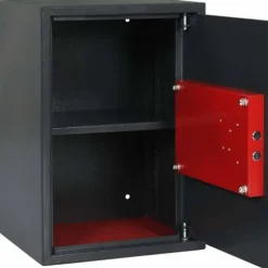 Moderne metal sikkerhedsboks med lås | Størrelse: 31x35x50 cm | Farve: Grå
