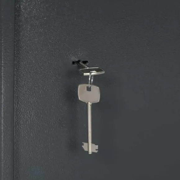 Moderne metal sikkerhedsboks med lås | Størrelse: 31x35x50 cm | Farve: Grå