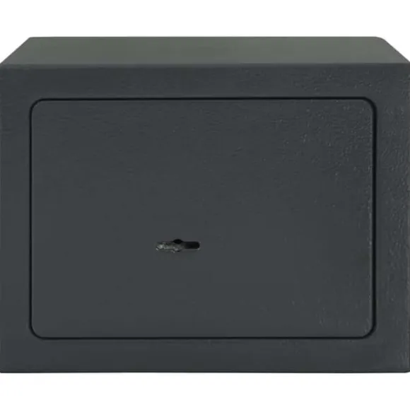 Moderne metal sikkerhedsboks med lås - Indendørs opbevaring | Størrelse: 17x23x17 cm | Farve: Grå