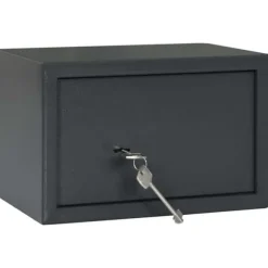 Moderne metal sikkerhedsboks med lås - Sikkerhed til kontoret | Størrelse: 20x31x20 cm | Farve: Grå