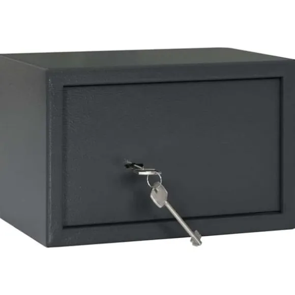 Moderne metal sikkerhedsboks med lås - Sikkerhed til kontoret | Størrelse: 20x31x20 cm | Farve: Grå