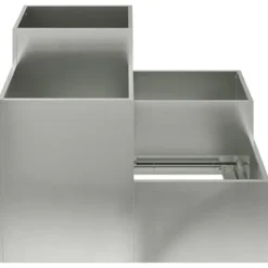 Moderne metalhavekrukke i galvaniseret stål - Rektangulær | Størrelse: 100x100x60 cm | Farve: Sølv
