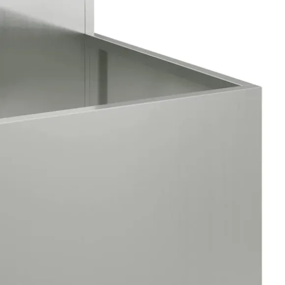 Moderne metalhavekrukke i galvaniseret stål - Rektangulær | Størrelse: 100x100x60 cm | Farve: Sølv