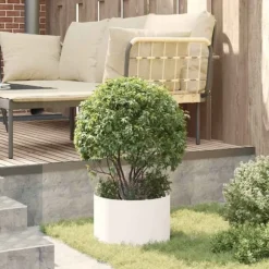 Moderne plante stativ i holdbart stål til indendørs og udendørs brug | Farve: Hvid | Størrelse: 30 x 30 x 20 cm