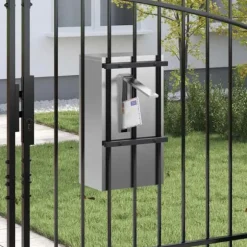 Moderne postkasse i rustfrit stål - Rektangulær | Farve: Sort | Størrelse: 30x23x55 cm