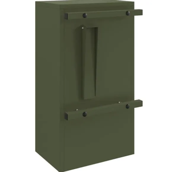Moderne postkasse i stål - Rektangulær olivengrøn | Størrelse: 30x23x55 cm