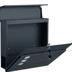 Moderne postkasse, låsbar vægmonteret postkasse med avisholder, nem at installere, antracitgrå GMB052G01