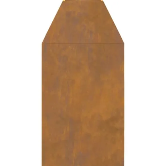 Moderne rektangulært bålsted i stål - Udendørs pejs | Størrelse: 50x50x100 cm | Farve: Brun
