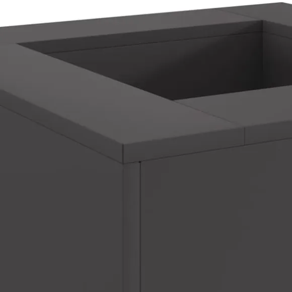Moderne rektangulært bålsted i koldvalset stål | Størrelse: 60x60x30 cm | Farve: Sort