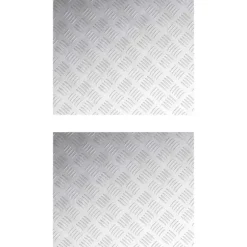 Moderne Skridsikre Aluminium Checker Plader - 2 Stk | Størrelse: 60x50 cm | Farve: Sølv