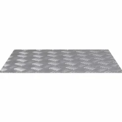 Moderne Skridsikre Aluminium Checker Plader - 2 Stk | Størrelse: 60x50 cm | Farve: Sølv