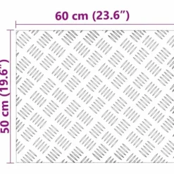 Moderne Skridsikre Aluminium Checker Plader - 2 Stk | Størrelse: 60x50 cm | Farve: Sølv
