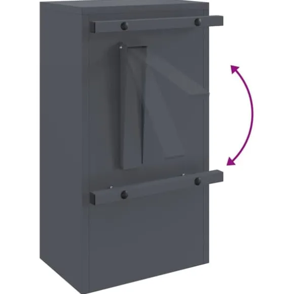 Moderne stål postkasse - Sikker og vandafvisende | Farve: Antracit | Størrelse: 30x23x55 cm