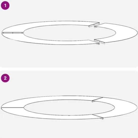 Moderne Træ-Ringe - Dekorative Stålkrukker | Størrelse: Ø60/90 cm | Farve: Hvid