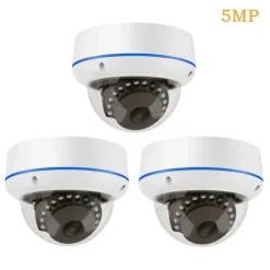 5MP POE IP Kamera, Indendørs Dome, Vandal-sikker,3pc 5MP POE Kamera, 2.8mm