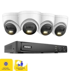 12MP Sikkerhedskamerasystem, Ultra HD Opløsning, Avanceret Bevægelsesregistrering,1T1T, 4 stk. 3K type 1