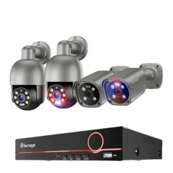 8MP Sikkerhedskamerasystem, Natvision, AI Detektion, To-Vejs Lyd,